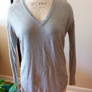 Grey V-Neck Long Sleeve Thermal
